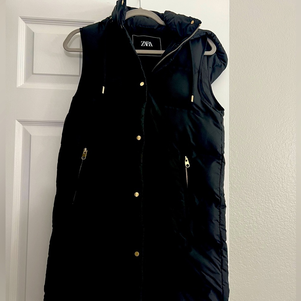 NWT Zara Sleeveless Long puffer Vest